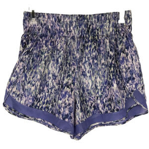Athleta High Rise Mesh Racer Run 3" Short Purple Zip Pocket UPF40 Size Small
